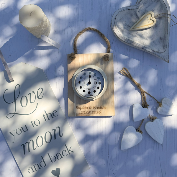 "Tied The Knot" Mounted Moon Phase Clock
