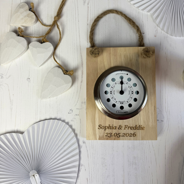 "Tied The Knot" Mounted Moon Phase Clock