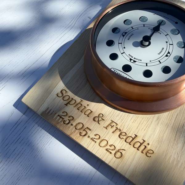 "Tied The Knot" Mounted Moon Phase Clock