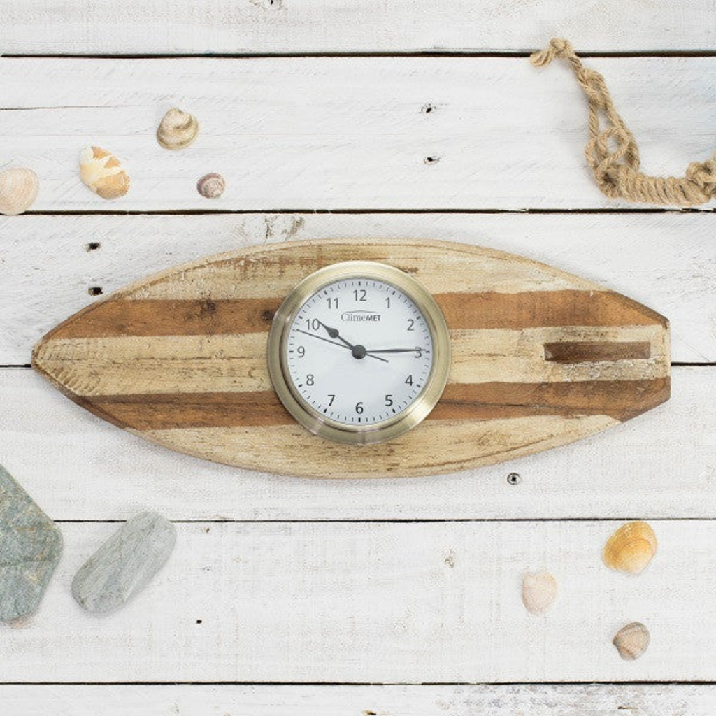 'Surf's Up' Surfboard With Clock Or Tide Clock