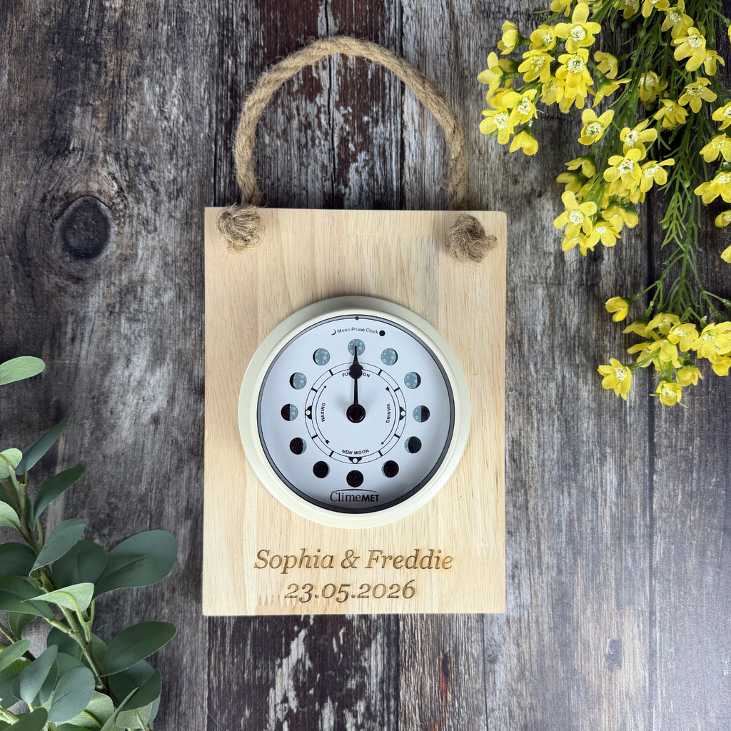 "Tied The Knot" Mounted Moon Phase Clock