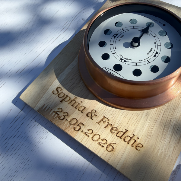 "Tied The Knot" Mounted Moon Phase Clock