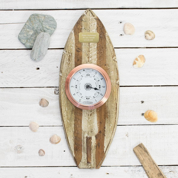 'Surf's Up' Surfboard With Clock Or Tide Clock