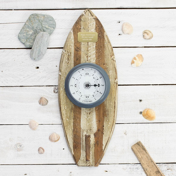 'Surf's Up' Surfboard With Clock Or Tide Clock