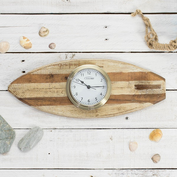 'Surf's Up' Surfboard With Clock Or Tide Clock