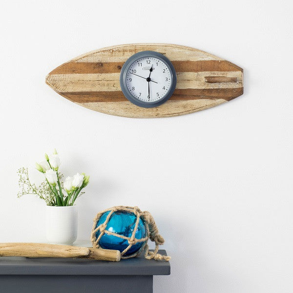 'Surf's Up' Surfboard With Clock Or Tide Clock