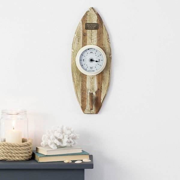 'Surf's Up' Surfboard With Clock Or Tide Clock